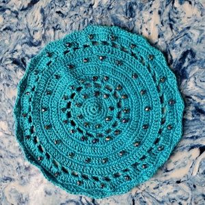 Women's Fancy Turquoise Beaded Kippah
